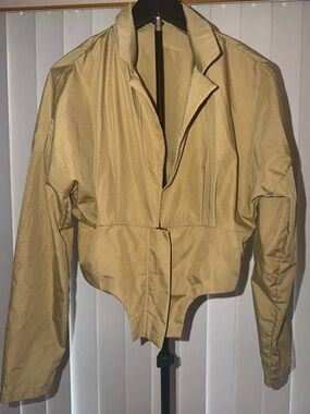 SHEIN Cropped Bomber Jacket in Beige Tan